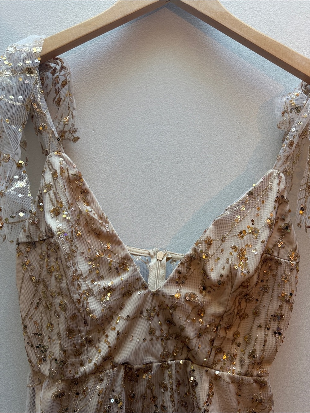 Lucy in the Sky Champagne Gold Sequin Mini Dress
